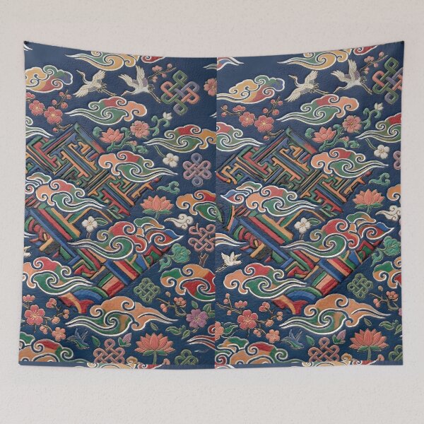 Item preview, Vibrant Korean Dancheong Traditional All-over Seamless Pattern designed and sold by SOOstudio73.