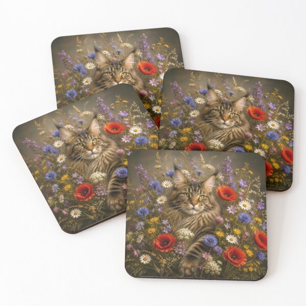 Item preview, Cat Among Wildflowers – Cottagecore Floral Cat Art. designed and sold by GGAUL.