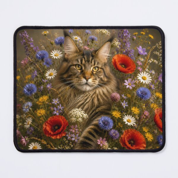 Item preview, Cat Among Wildflowers – Cottagecore Floral Cat Art. designed and sold by GGAUL.
