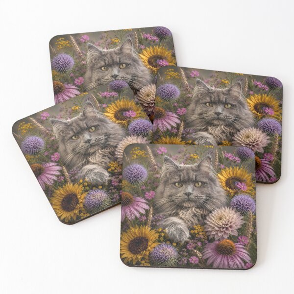 Item preview, Cat Among Wildflowers – Cottagecore Floral Cat Art. designed and sold by GGAUL.