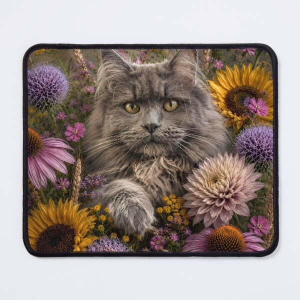 Item preview, Cat Among Wildflowers – Cottagecore Floral Cat Art. designed and sold by GGAUL.