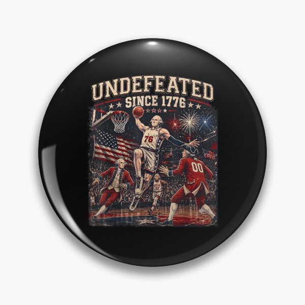 Item preview, Undefeated Since 1776 Patriotic Founding Fathers Basketball Independence Day USA designed and sold by KAWKAW-DRHM.