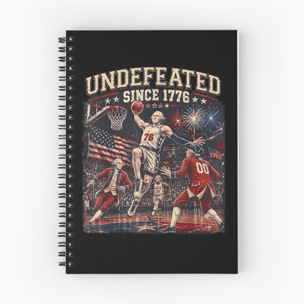 Item preview, Undefeated Since 1776 Patriotic Founding Fathers Basketball Independence Day USA designed and sold by KAWKAW-DRHM.