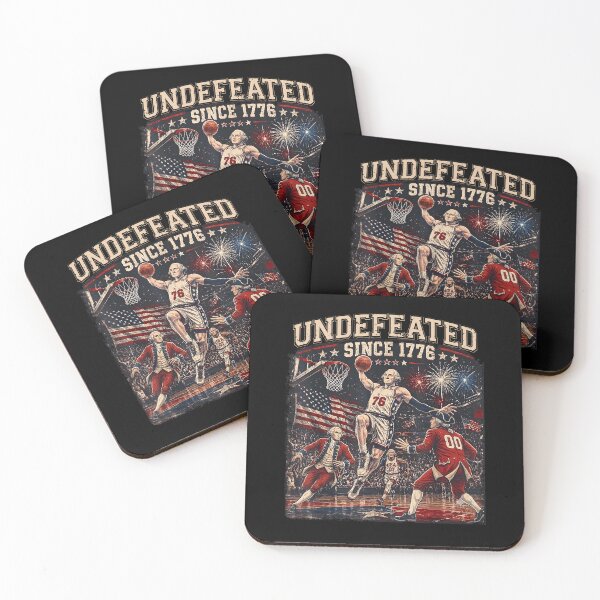 Item preview, Undefeated Since 1776 Patriotic Founding Fathers Basketball Independence Day USA designed and sold by KAWKAW-DRHM.