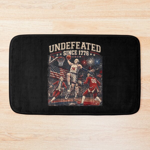 Item preview, Undefeated Since 1776 Patriotic Founding Fathers Basketball Independence Day USA designed and sold by KAWKAW-DRHM.