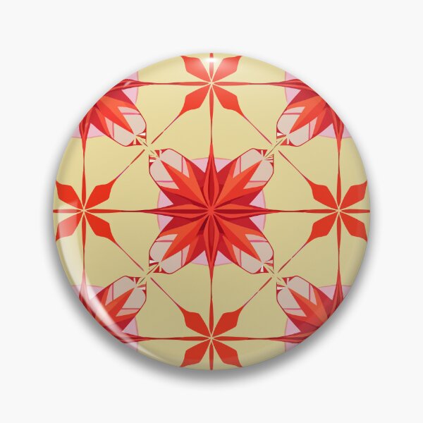 Item preview, Retro Coral Kaleidoscope Star - Geometric Tile Pattern designed and sold by UniqueDesign751.
