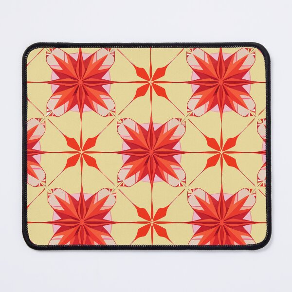 Item preview, Retro Coral Kaleidoscope Star - Geometric Tile Pattern designed and sold by UniqueDesign751.