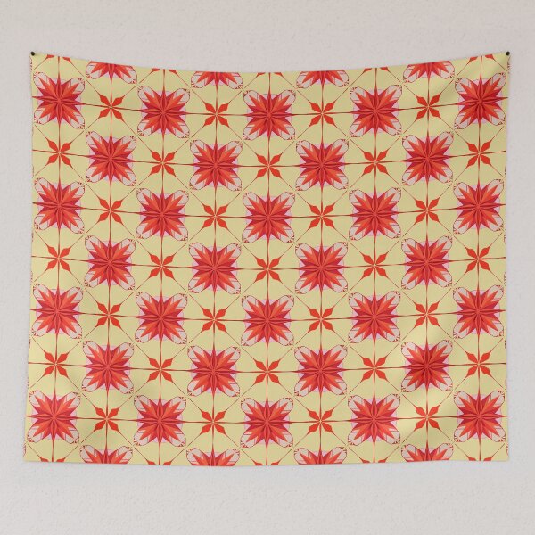 Item preview, Retro Coral Kaleidoscope Star - Geometric Tile Pattern designed and sold by UniqueDesign751.