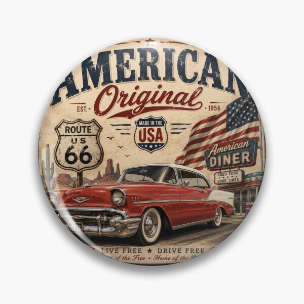 Item preview, American Original | Route 66 Vintage Car | Classic Americana Retro USA Design designed and sold by AstraDrip Studio.