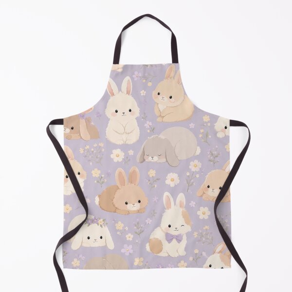 Item preview, Cute Fluffy Bunny Floral Pattern designed and sold by Rui Mythic Studio.