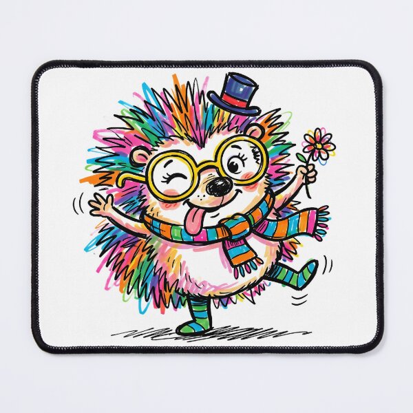 Item preview, Coloring Outside The Lines Hedgehog-Spontaneous Marker Doodle Hedgehog designed and sold by Thanakorn Prasing.