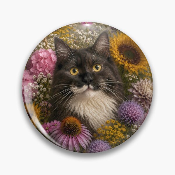 Item preview, Cat Among Wildflowers – Cottagecore Floral Cat Art. designed and sold by GGAUL.