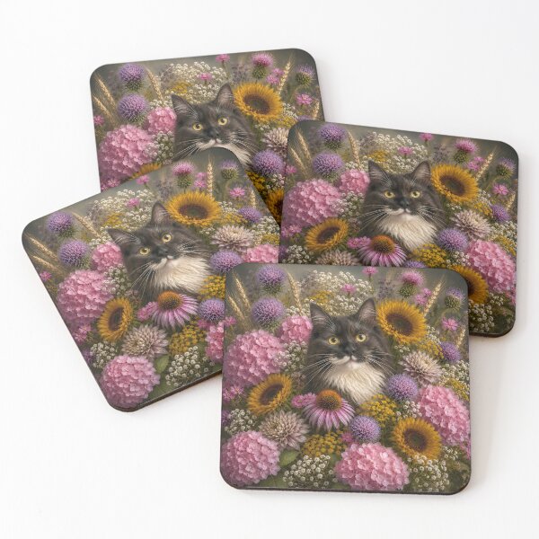 Item preview, Cat Among Wildflowers – Cottagecore Floral Cat Art. designed and sold by GGAUL.