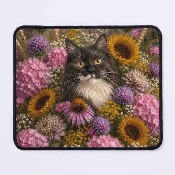 Item preview, Cat Among Wildflowers – Cottagecore Floral Cat Art. designed and sold by GGAUL.