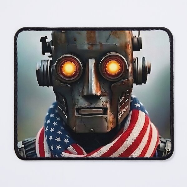 Item preview, Forgotten Future Rusty Robot American Scarf designed and sold by ToxicInkArt.