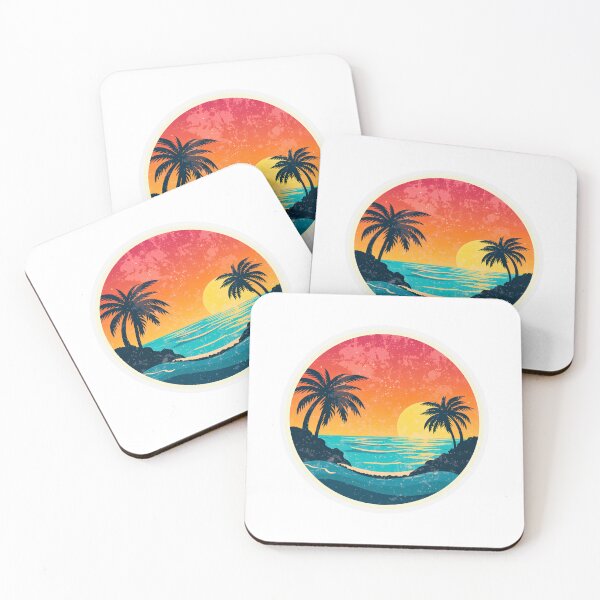 Item preview, Vintage 80s Beach Sunset | Professional Gift designed and sold by Kavya Art.