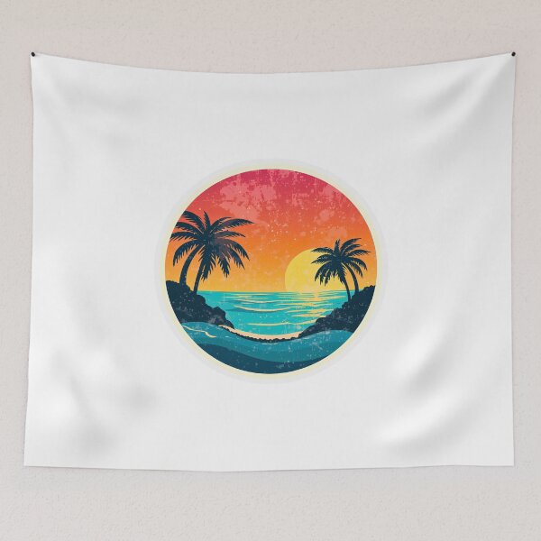 Item preview, Vintage 80s Beach Sunset | Professional Gift designed and sold by Kavya Art.