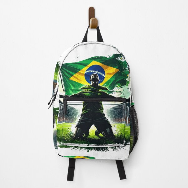 Item preview, Brazil Soccer Player Goal Celebration — Brazilian Flag Football Fan designed and sold by icemanphotos.
