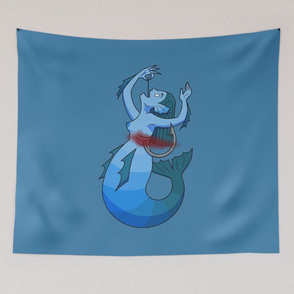 Item preview, Mermaid swallowing a fishhook  designed and sold by selkaycik.