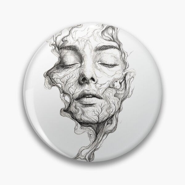 Item preview, Ethereal Smoke Face – Surreal Line Art Portrait designed and sold by Silent.Lines.