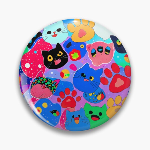 Item preview, Rainbow Kawaii Cat Pattern – Cute Colorful Cats and Paw Prints Art designed and sold by IMuDesigner.