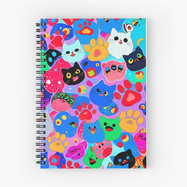 Item preview, Rainbow Kawaii Cat Pattern – Cute Colorful Cats and Paw Prints Art designed and sold by IMuDesigner.