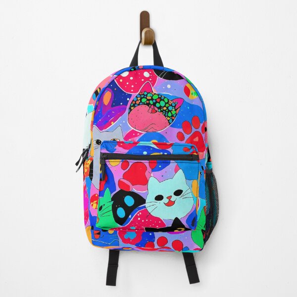 Item preview, Rainbow Kawaii Cat Pattern – Cute Colorful Cats and Paw Prints Art designed and sold by IMuDesigner.