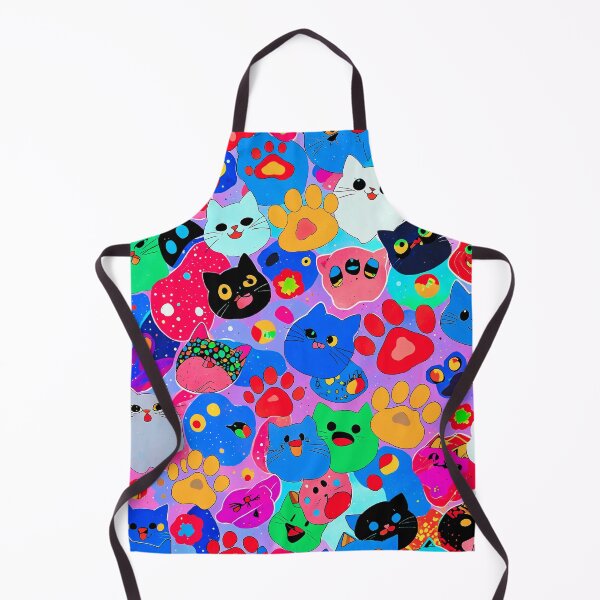 Item preview, Rainbow Kawaii Cat Pattern – Cute Colorful Cats and Paw Prints Art designed and sold by IMuDesigner.