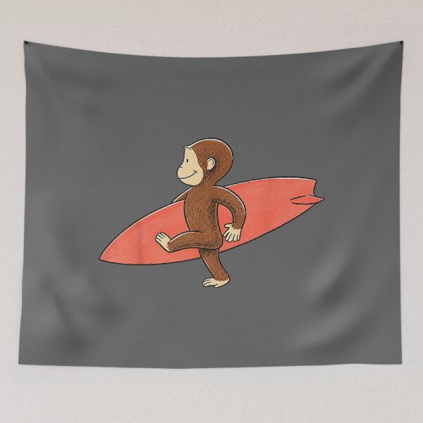 Item preview, Cute Monkey Carrying Surfboard Beach Summer designed and sold by KristineLi.