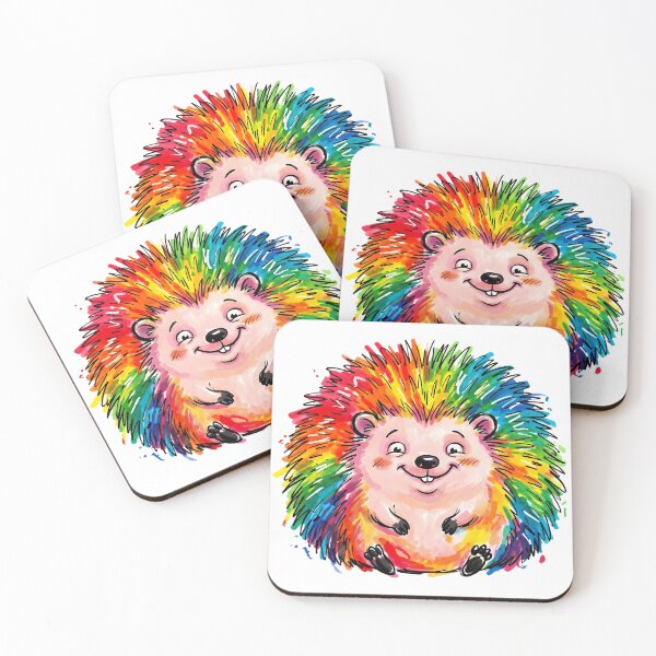 Item preview, Vibrant Marker Rainbow Hedgehog-Messy Rainbow Quill Hedgehog designed and sold by Thanakorn Prasing.