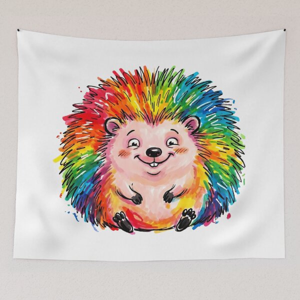 Item preview, Vibrant Marker Rainbow Hedgehog-Messy Rainbow Quill Hedgehog designed and sold by Thanakorn Prasing.