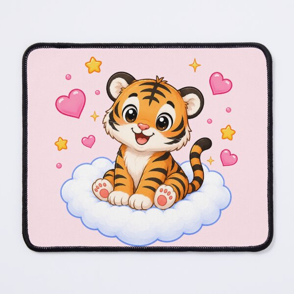Item preview, Cute Tiger on a Heart Cloud designed and sold by Seculinator.