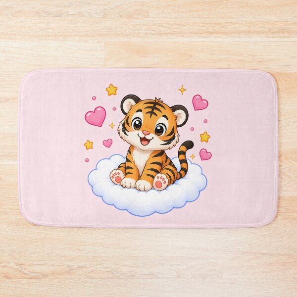 Item preview, Cute Tiger on a Heart Cloud designed and sold by Seculinator.