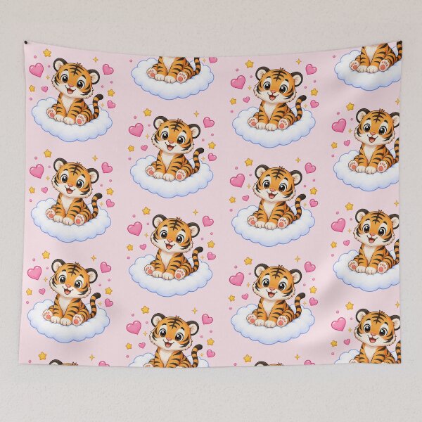 Item preview, Cute Tiger on a Heart Cloud designed and sold by Seculinator.