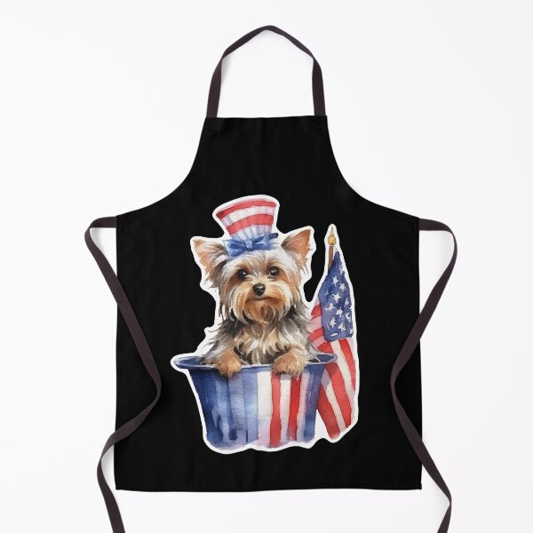 Item preview, Yorkshire Terrier in Patriotic Bucket With American Flag designed and sold by Canvas-Whispers.