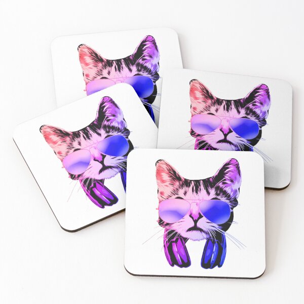 Item preview, Cool Cat DJ Sunglasses Headphones Pop Art designed and sold by marke770.