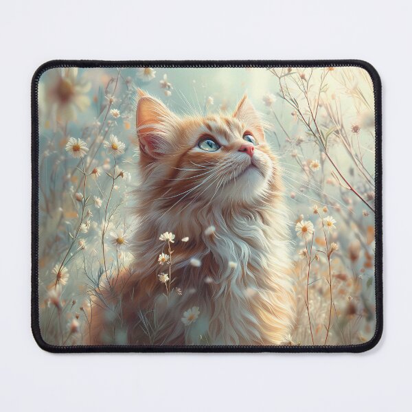 Item preview, Cat Among Wildflowers – Cottagecore Floral Cat Art. designed and sold by GGAUL.