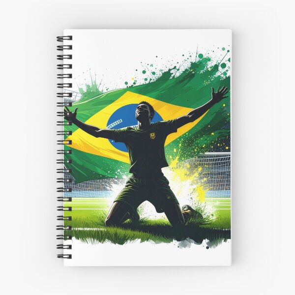 Item preview, Brazil Soccer Player Goal Celebration — Brazilian Flag Football Fan designed and sold by icemanphotos.