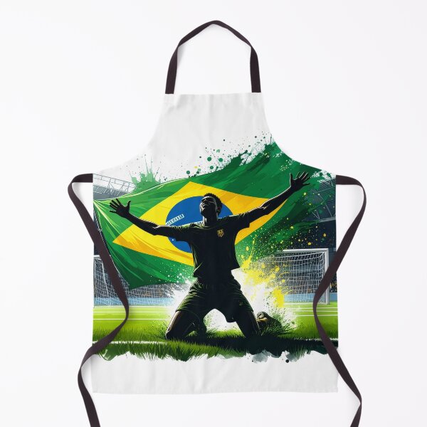 Item preview, Brazil Soccer Player Goal Celebration — Brazilian Flag Football Fan designed and sold by icemanphotos.