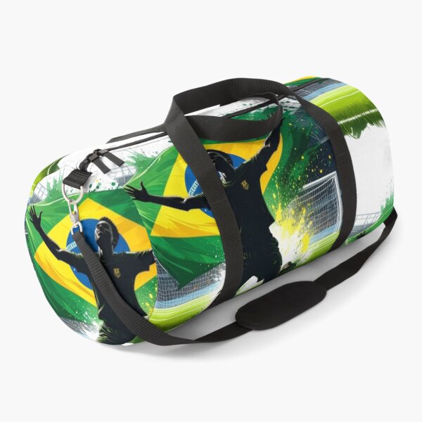 Item preview, Brazil Soccer Player Goal Celebration — Brazilian Flag Football Fan designed and sold by icemanphotos.