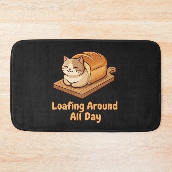 Item preview, Loafing Around All Day Cute Cat Bread Vintry Off designed and sold by VintryOff.