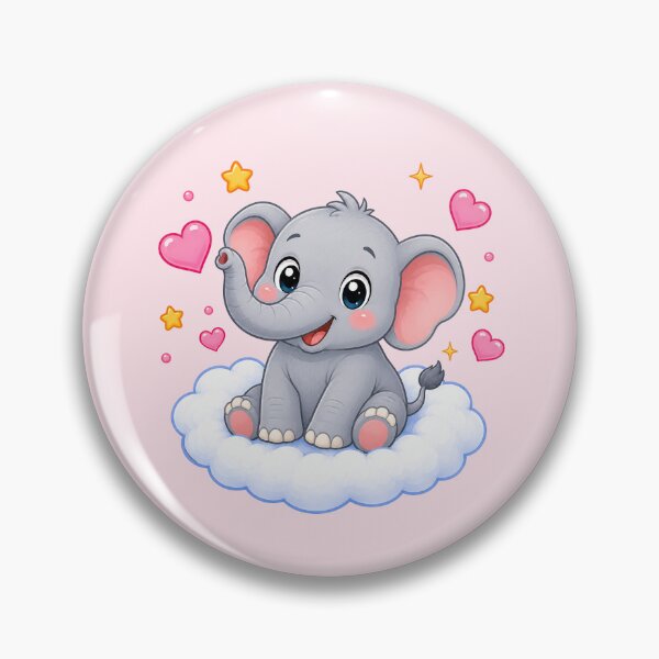 Item preview, Cute Elephant on a Heart Cloud designed and sold by Seculinator.