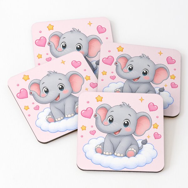 Item preview, Cute Elephant on a Heart Cloud designed and sold by Seculinator.