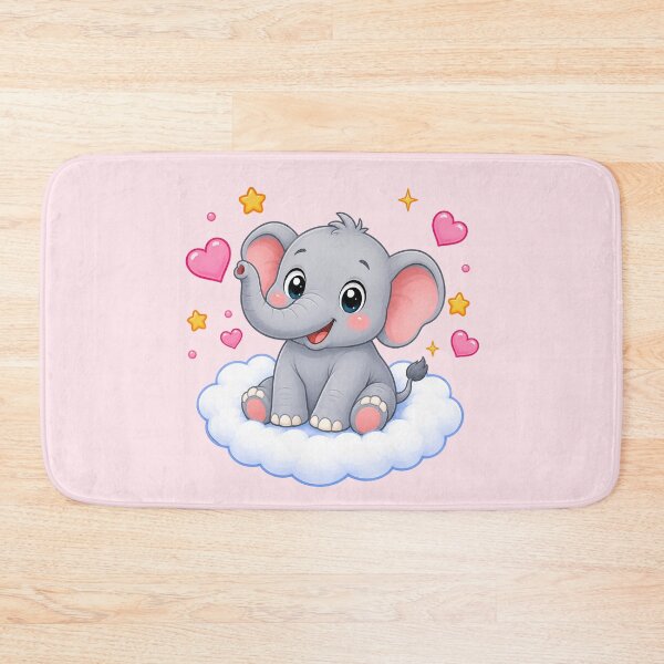 Item preview, Cute Elephant on a Heart Cloud designed and sold by Seculinator.