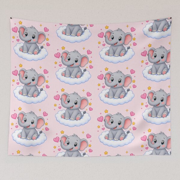 Item preview, Cute Elephant on a Heart Cloud designed and sold by Seculinator.