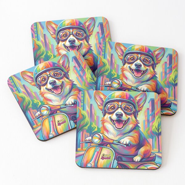 Item preview, Copy of Corgi on a scooter, pop art portrait designed and sold by Pfotenfaden.