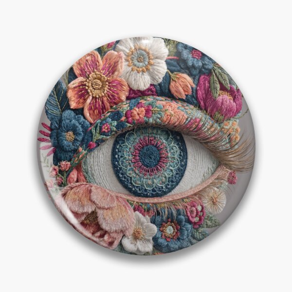 Item preview, Vintage Floral Eye Embroidery Art designed and sold by MegaNovaArt.