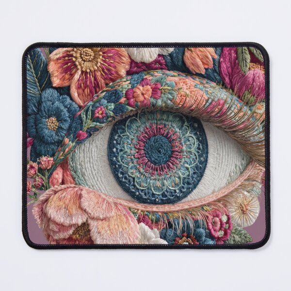 Item preview, Vintage Floral Eye Embroidery Art designed and sold by MegaNovaArt.