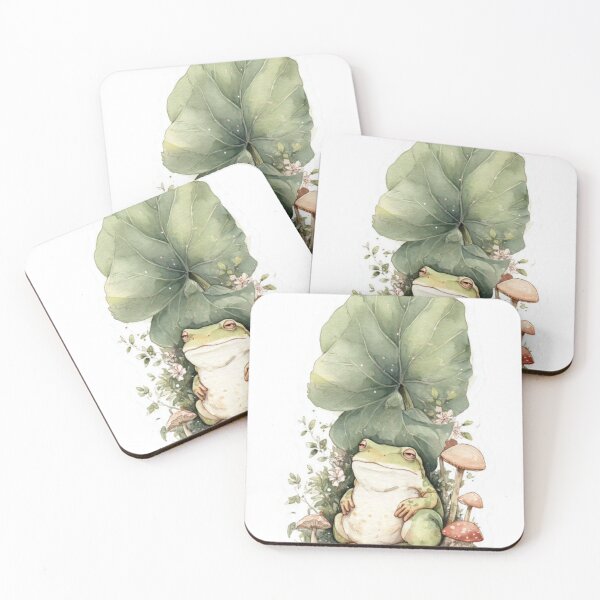 Item preview, Cottagecore Frog Under Leaf designed and sold by Cozy Chaos Studio Co.