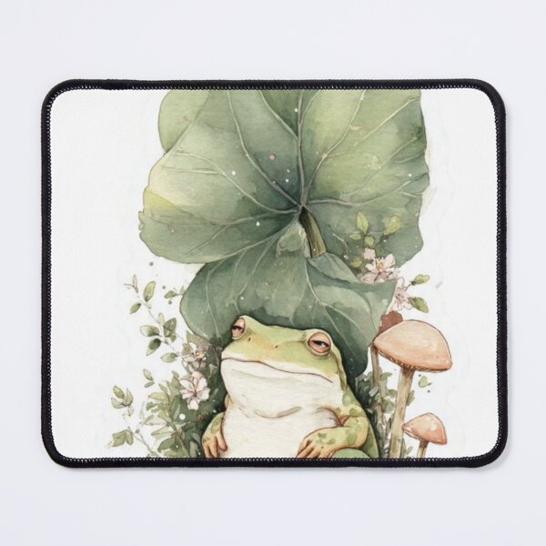 Item preview, Cottagecore Frog Under Leaf designed and sold by Cozy Chaos Studio Co.